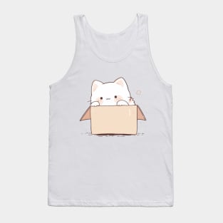 CAT PEEKING OUTSIDE FROM A BOX Tank Top